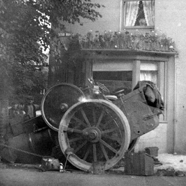 Nuneaton.  Collapsed steamroller