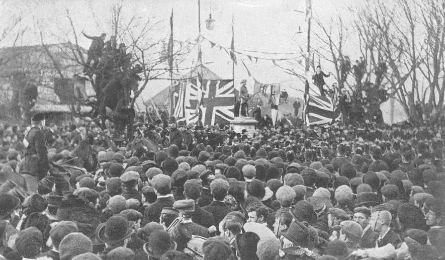 Large crowd at unveiling of  War Memorial.  1905