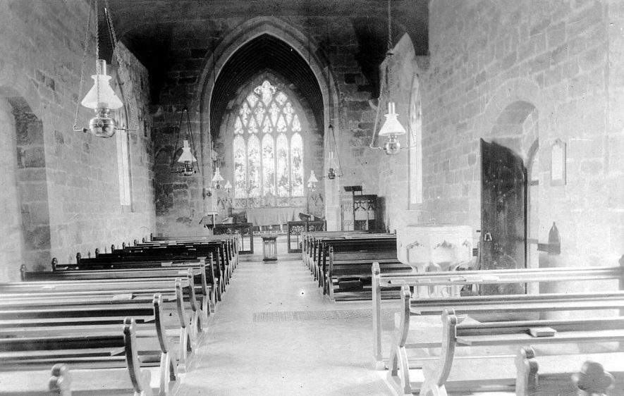 Interior of All Saint's Church, Seckington.  1900s |  IMAGE LOCATION: (Warwickshire County Record Office)