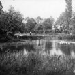 Armscote.  Pond and orchard
