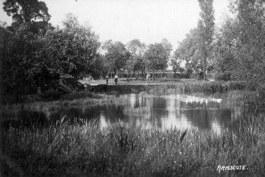 Armscote.  Pond and orchard