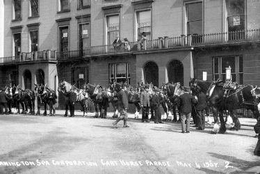 Leamington Spa.  Hamilton Terrace, cart horse parade