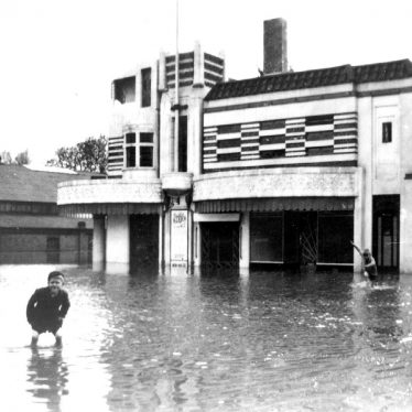 Leamington Spa.  Portland Place, floods