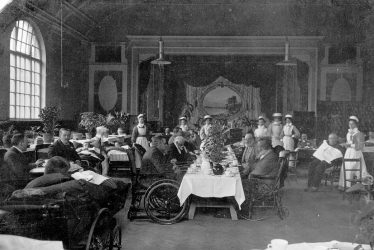 Leamington Spa.  Nurses and patients