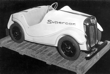 Leamington Spa.  Supercar model for fairground