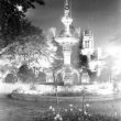 Leamington Spa.  Lights around the Hitchman Fountain