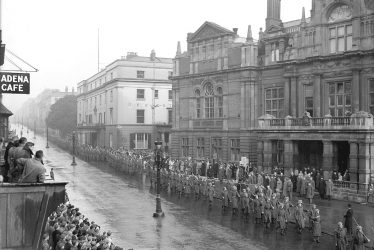 Leamington Spa.  Civil defence "Stand-down" Parade