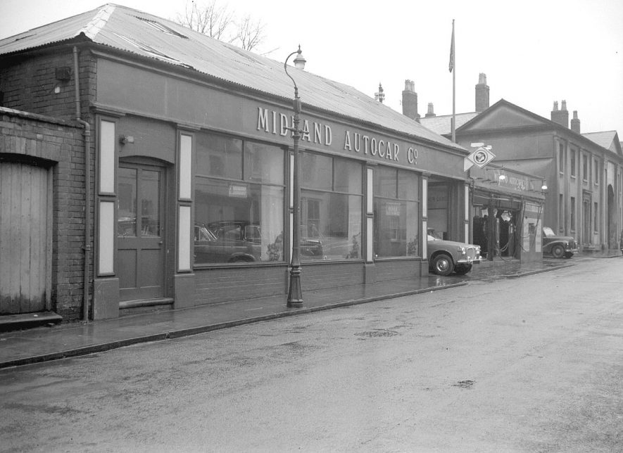 Midland Autocar showroom, Russell Street, Leamington Spa.  1958 |  IMAGE LOCATION: (Warwickshire County Record Office)