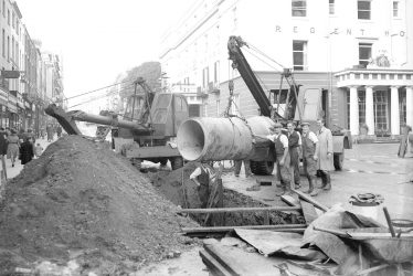Leamington Spa.  Parade, new sewer being laid