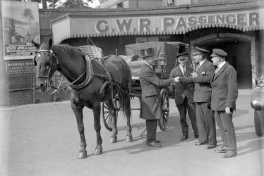 Leamington Spa.  Cabby at G W R Railway Station