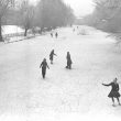 Leamington Spa.  River Leam, skaters