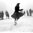Leamington Spa.  River Leam, skaters
