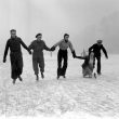 Leamington Spa.  River Leam, skaters