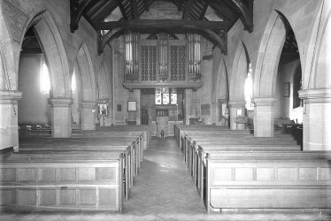 Lillington.  Church interior looking west