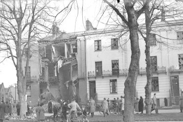 Leamington Spa.  Bomb damage in Dormer Place