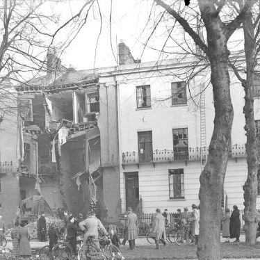 Leamington Spa.  Bomb damage in Dormer Place