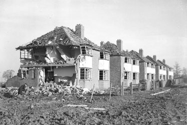 Lillington.  Bomb damage to houses