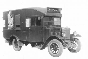 Leamington Spa.  Lorry bearing Flavel's advertisement