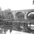 Leamington Spa.  Building bridge over River Leam