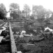Leamington Spa.  Building bridge over River Leam