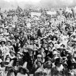 Leamington Spa.  Crowds of children in fancy dress