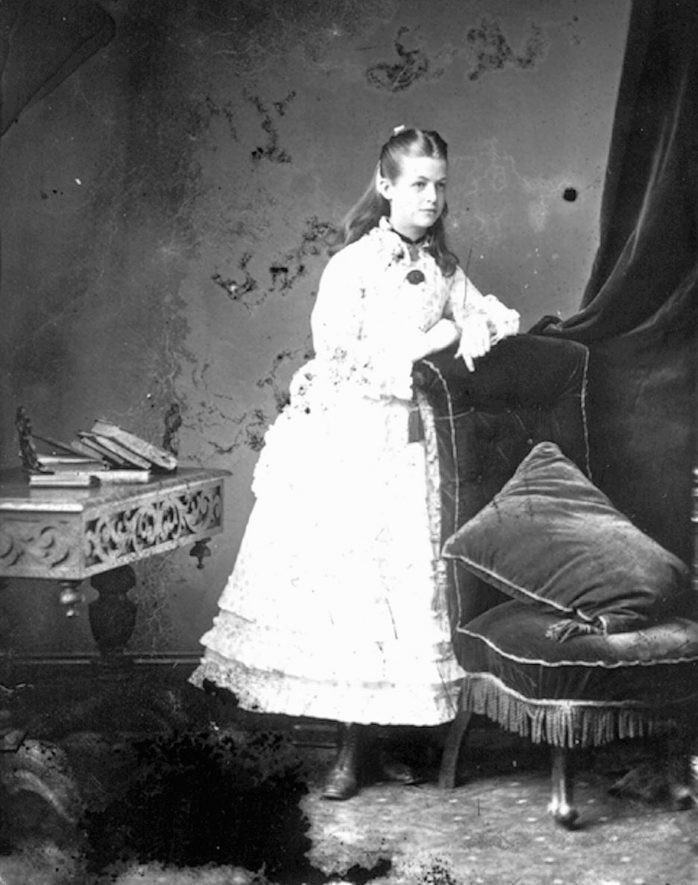 Portrait of a girl called R. Kershaw.  1874 |  IMAGE LOCATION: (Warwickshire County Record Office) PEOPLE IN PHOTO: Kershaw, R, Kershaw as a surname