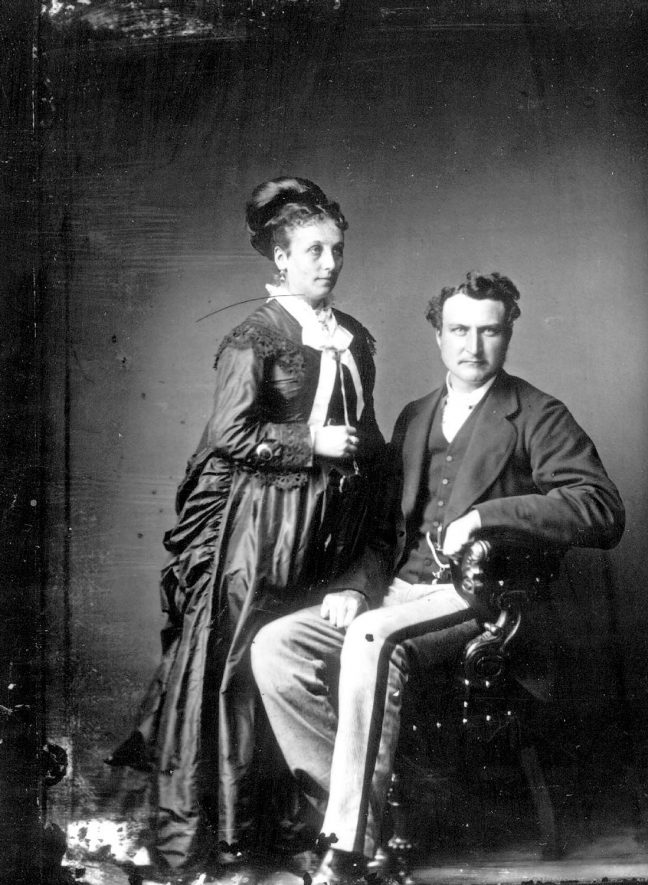 Portrait of a couple  with the surname Pearce.  1874 |  IMAGE LOCATION: (Warwickshire County Record Office) PEOPLE IN PHOTO: Pearce as a surname