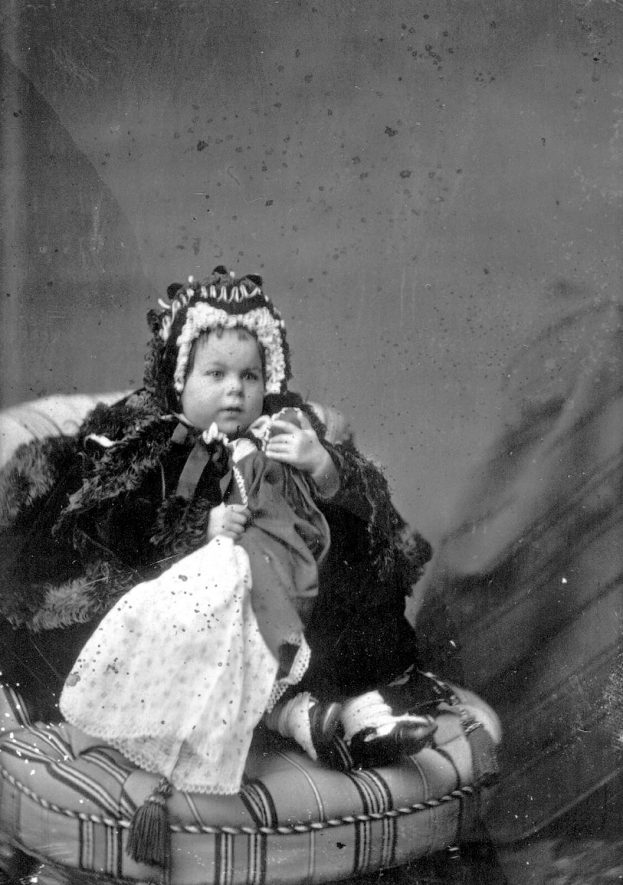 Portrait of a baby with the surname Cunninghame.  1877 |  IMAGE LOCATION: (Warwickshire County Record Office) PEOPLE IN PHOTO: Cunninghame as a surname