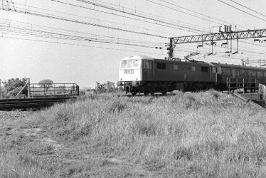 Nuneaton.  Express train crossing bridge