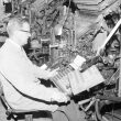 Nuneaton.  H. Fairfield at the Linotype Machine