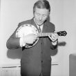 Nuneaton.  Alan Randall with George Formby's ukulele