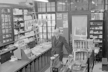 Nuneaton.  Mr Cawthorne in his stationers shop