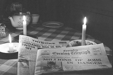 Nuneaton.  Candlelight pictures during a power cut