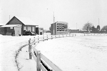 Nuneaton.  Heath End Road cricket scoreboard
