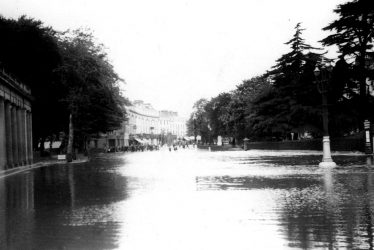 Leamington Spa.  Pump Rooms, flooding