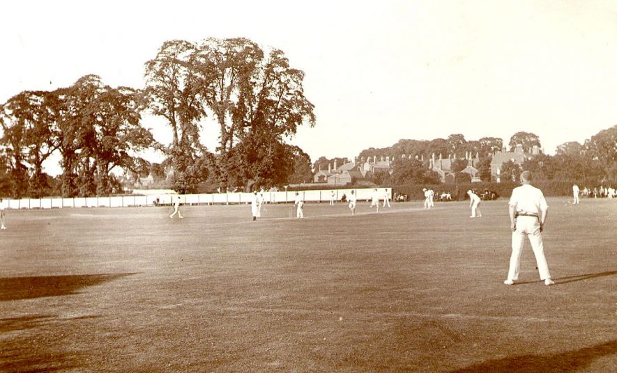 Cricket match at ground in Lillington Avenue, Leamington Spa.  1900s |  IMAGE LOCATION: (Leamington Library)