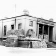 Leamington Spa.  Old Police Station sandbagged