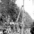 Leamington Spa.  Men working on the canal