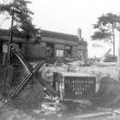 Leamington Spa.  Railway Station, excavator at work