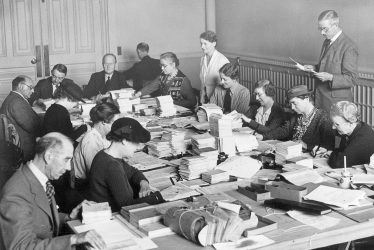 Leamington Spa.  Writing ration cards