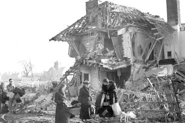 Leamington Spa.  Bomb damage