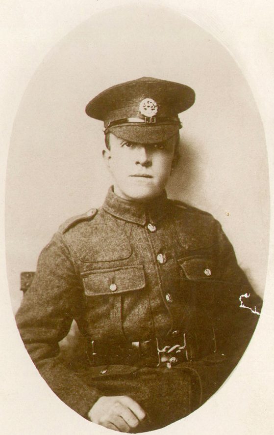 Pte. Frank Robert Cooper of Leamington Spa 2nd Royal Berks. Reg..  Shot whilst a P.O.W.  1915 |  IMAGE LOCATION: (Leamington Library) PEOPLE IN PHOTO: Cooper as a surname, Cooper, Frank R