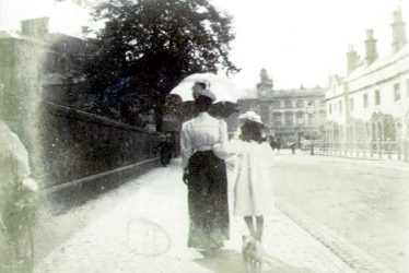 Rugby.  Church Street and Market Clock Tower