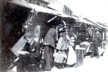 Rugby.  Church Street, market stalls