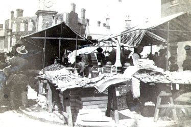 Rugby.  Church Street, market stalls