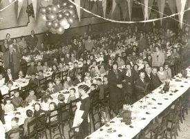 A children's' party possibly given by Frothblowers (Sam Robbins), Rugby.  1930s |  IMAGE LOCATION: (Rugby Library) PEOPLE IN PHOTO: Robbins, Sam, Robbins as surname