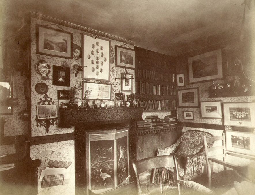 A study in Whitelaw House, Rugby School. Whitelaw House was built in 1803 and moved to Hillmorton Road in 1811.  1890s |  IMAGE LOCATION: (Rugby Library)