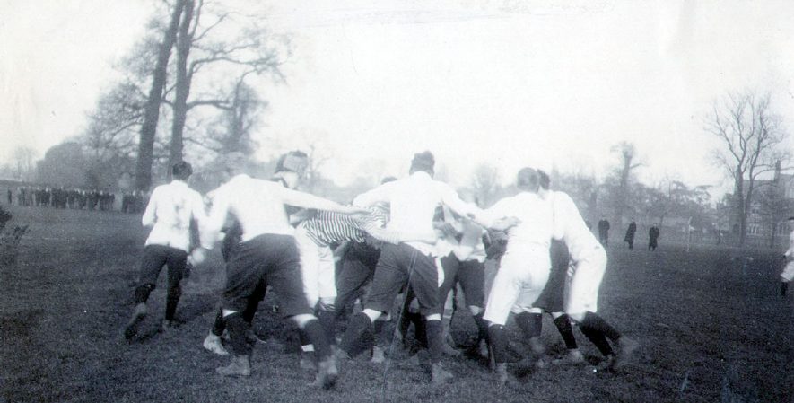 Football on the Close at Rugby School.  1903 |  IMAGE LOCATION: (Rugby Library)