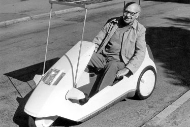 Rugby.  Sinclair C5 car
