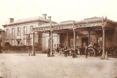 Rugby.  Railway Station, entrance